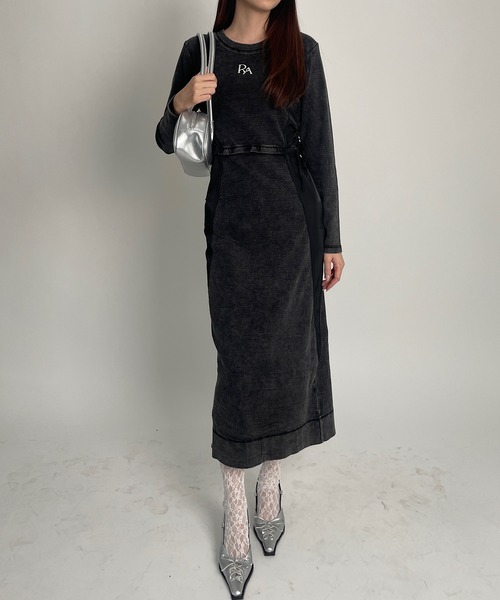 ROGER AND RAW（ロジャーアンドロウ）の「ナイロン切替ギャザーワンピース（ワンピース・レディース・グレー/カーキ/ブラック・FREE）」の5枚目の写真