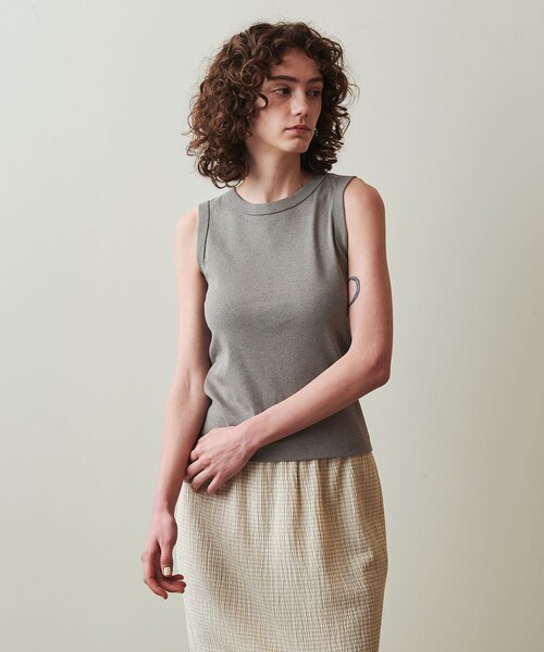 Steven Alan（スティーブンアラン）の「＜Steven Alan＞アンダイド フライス タンクトップ（タンクトップ・レディース・ブラウン/オリーブ/オフホワイト・FREE）」の3枚目の写真