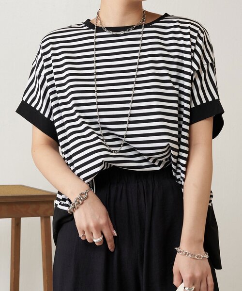 Jena espace merveilleux ビッグ変形Tシャツ ジェナ 新色登場】【サラサラ素材で涼しく着れる】ビッグ変形Tシャツ(T