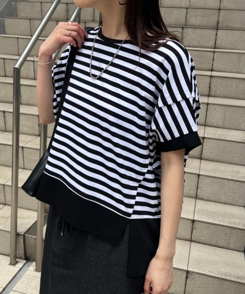 tシャツ 「新色登場」「サラサラ素材で涼しく着れる」ビッグ変形Tシャツ レディース Jena espace merveilleux tシャツ 「新色登場」「サラサラ素材で