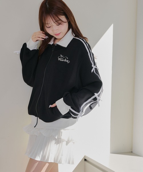 Another Branch olive des olive(アナザーブランチオリーブデオリーブ)の「【春新作アイテム】ライン&リボンジャージ(パーカー・レディース・ブラック/オフホワイト/トップグレー・FREE)」の14枚目の写真