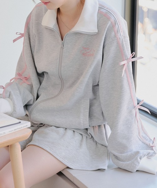 Another Branch olive des olive(アナザーブランチオリーブデオリーブ)の「【春新作アイテム】ライン&リボンジャージ(パーカー・レディース・ブラック/オフホワイト/トップグレー・FREE)」の17枚目の写真