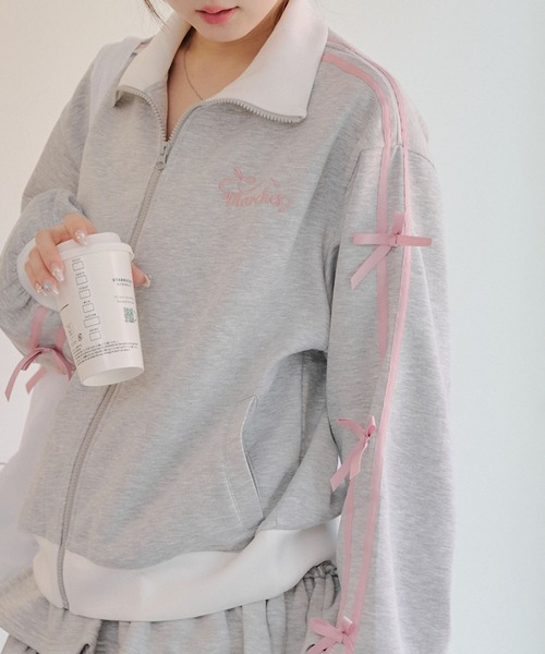 Another Branch olive des olive(アナザーブランチオリーブデオリーブ)の「【春新作アイテム】ライン&リボンジャージ(パーカー・レディース・ブラック/オフホワイト/トップグレー・FREE)」の18枚目の写真