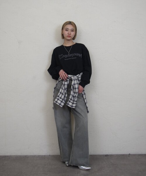 WHO'S WHO gallery（フーズフーギャラリー）の「COOPERPARK ロゴ刺繍ロンT（Tシャツ/カットソー・レディース・ホワイト/ネイビー/ブラック・LARGE/MEDIUM）」の8枚目の写真