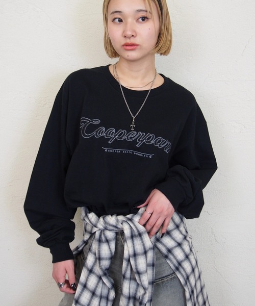 WHO'S WHO gallery（フーズフーギャラリー）の「COOPERPARK ロゴ刺繍ロンT（Tシャツ/カットソー・レディース・ホワイト/ネイビー/ブラック・LARGE/MEDIUM）」の3枚目の写真