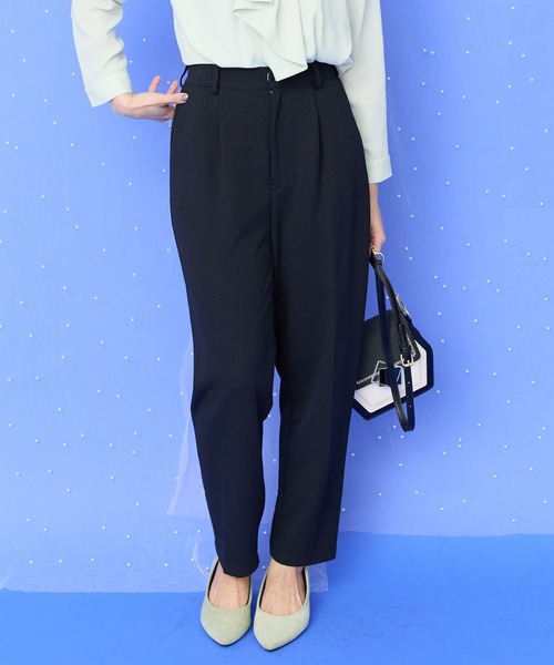 JETSET SOLO PLUS (ジェットセットソロプラス)の「【JETSET SOLO PLUS】カットジョーゼットテーパードパンツ(スラックス・レディース・ライトグレー/ネイビー/オリーブ・FREE)」の3枚目の写真