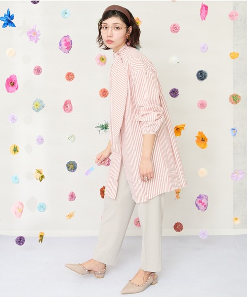 JETSET SOLO PLUS (ジェットセットソロプラス)の「【JETSET SOLO PLUS】カットジョーゼットテーパードパンツ(スラックス・レディース・ライトグレー/ネイビー/オリーブ・FREE)」の6枚目の写真