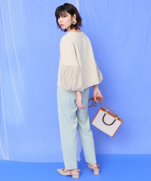 JETSET SOLO PLUS (ジェットセットソロプラス)の「【JETSET SOLO PLUS】カットジョーゼットテーパードパンツ(スラックス・レディース・ライトグレー/ネイビー/オリーブ・FREE)」の10枚目の写真