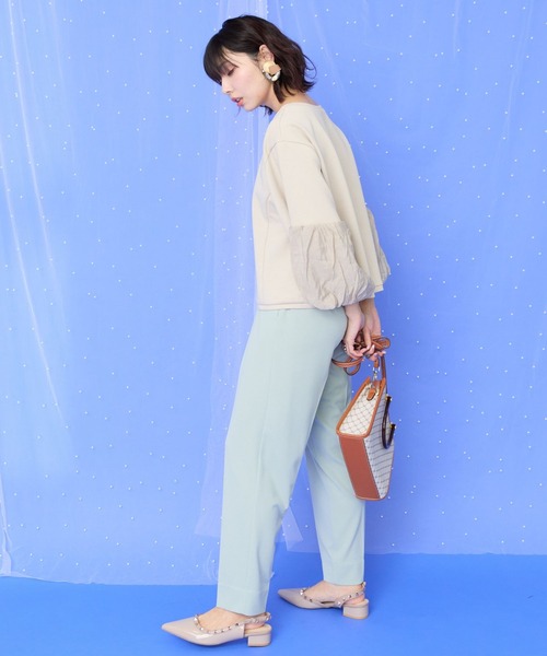 JETSET SOLO PLUS (ジェットセットソロプラス)の「【JETSET SOLO PLUS】カットジョーゼットテーパードパンツ(スラックス・レディース・ライトグレー/ネイビー/オリーブ・FREE)」の11枚目の写真