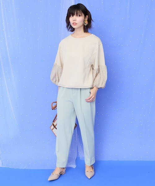 JETSET SOLO PLUS (ジェットセットソロプラス)の「【JETSET SOLO PLUS】カットジョーゼットテーパードパンツ(スラックス・レディース・ライトグレー/ネイビー/オリーブ・FREE)」の12枚目の写真