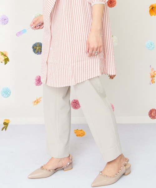 JETSET SOLO PLUS (ジェットセットソロプラス)の「【JETSET SOLO PLUS】カットジョーゼットテーパードパンツ(スラックス・レディース・ライトグレー/ネイビー/オリーブ・FREE)」の20枚目の写真