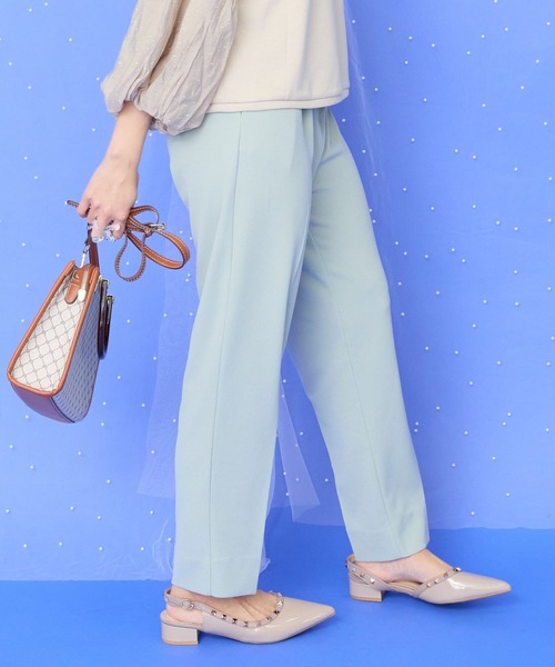 JETSET SOLO PLUS (ジェットセットソロプラス)の「【JETSET SOLO PLUS】カットジョーゼットテーパードパンツ(スラックス・レディース・ライトグレー/ネイビー/オリーブ・FREE)」の22枚目の写真