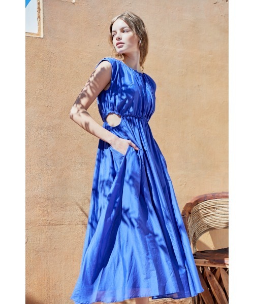 Ravello Silk Long Dress カットアウトコットンシルクドレス