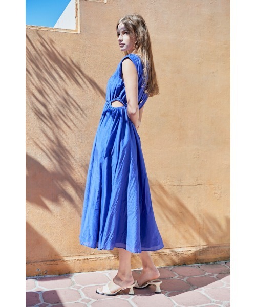 極美品エステラケー Ravello Silk Long dress ワンピースF Ravello Silk Long Dress カットアウトコットンシルクドレス