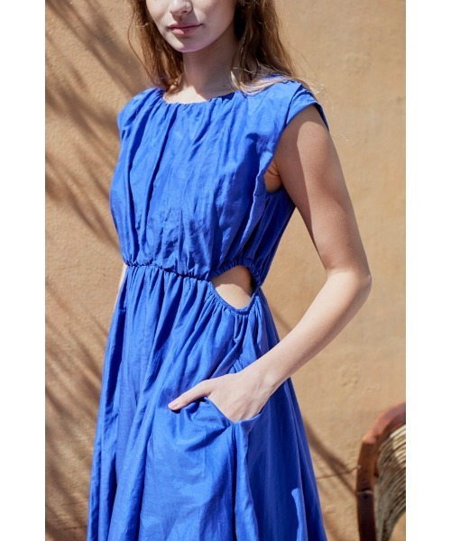 Estella.K(エステラケー)の「Ravello Silk Long Dress カットアウトコットンシルクドレス(ワンピース・レディース・オフホワイト/ブラック/ロイヤルブルー/コーラルピンク・FREE)」の20枚目の写真