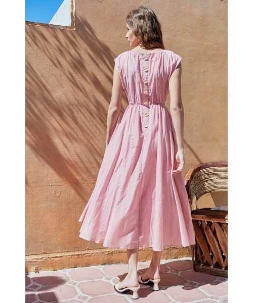 Estella.K(エステラケー)の「Ravello Silk Long Dress カットアウトコットンシルクドレス(ワンピース・レディース・オフホワイト/ブラック/ロイヤルブルー/コーラルピンク・FREE)」の5枚目の写真