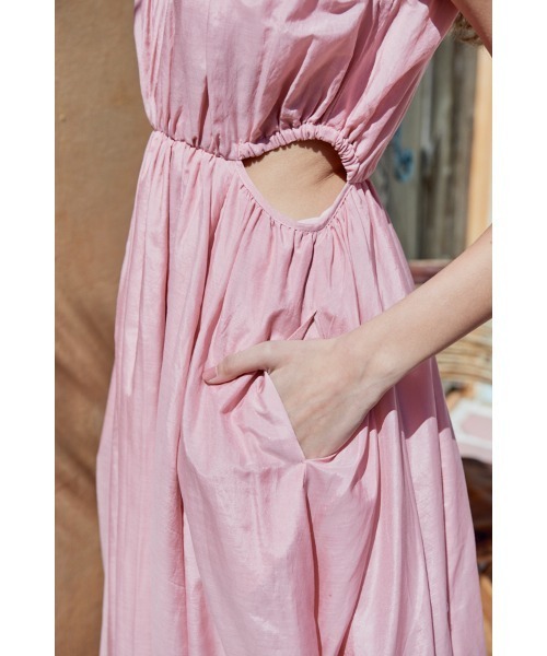 Estella.K(エステラケー)の「Ravello Silk Long Dress カットアウトコットンシルクドレス(ワンピース・レディース・オフホワイト/ブラック/ロイヤルブルー/コーラルピンク・FREE)」の8枚目の写真