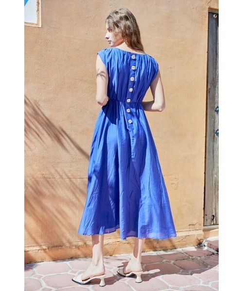 セール】Ravello Silk Long Dress カットアウトコットンシルクドレス