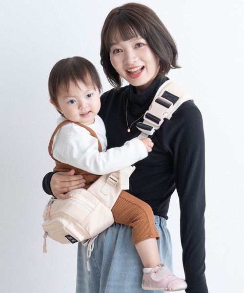 SweetMommy(スウィートマミー)の「「最大41%」負担軽減!ヒップシート 抱っこ紐 ボディバッグ 3WAY AGS機能搭載 2タイプ(抱っこ紐/ベルトカバー/スリング・レディース・ブラック/ホワイト/ブラック系/グレー/キナリ/アイボリー・FREE)」の3枚目の写真