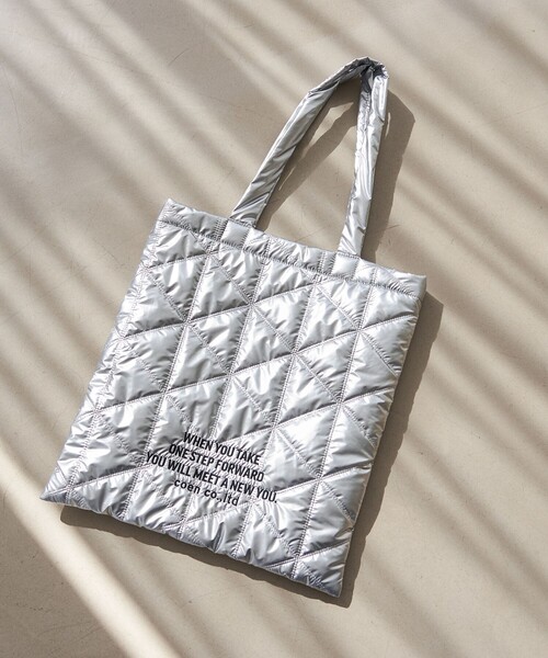 ロゴ刺繍 幾何柄 キルトトートバッグ（トートバッグ）｜coen