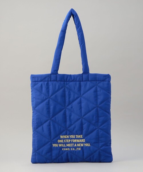 ロゴ刺繍 幾何柄 キルトトートバッグ（トートバッグ）｜coen