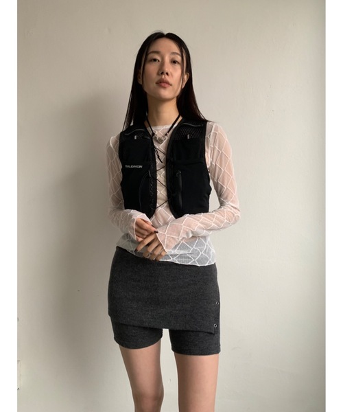 Didot.showroom（ディドット ショールーム）の「ニットショートパンツスカート（その他パンツ・レディース・ブラック/チャコールグレー・FREE）」の10枚目の写真