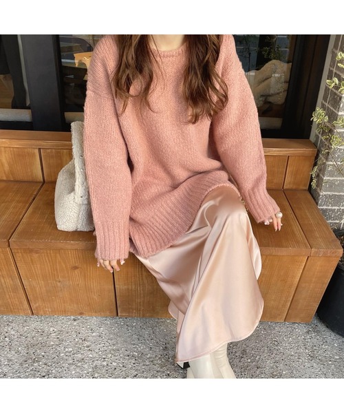 Ogue.（オグ）の「[ Ogue. ]”色っぽ" back slit knit（バックスリットニット）（ニット/セーター・レディース・ライトピンク/ライトパープル・FREE）」の5枚目の写真
