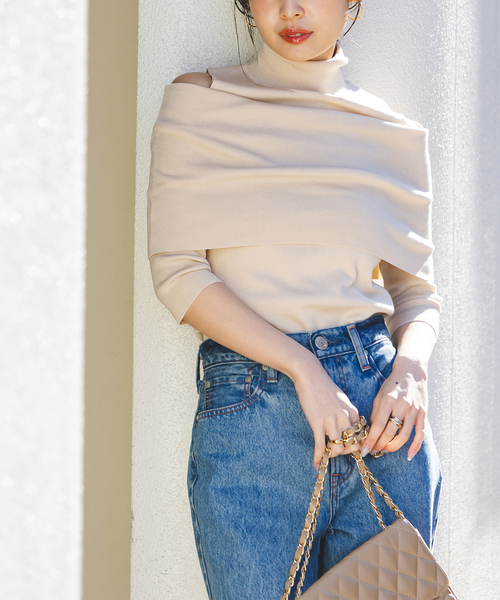 2025年購入／新品未使用／NOBLE ハイネックオフショルニット Noble（ノーブル）の「《追加》ハイネックオフショルニット（ニット