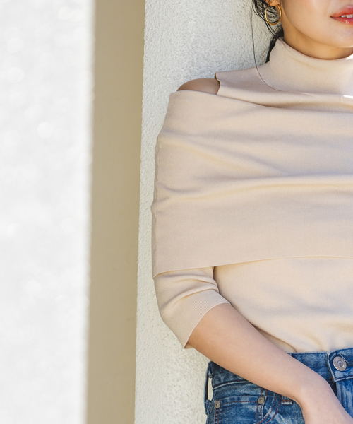 Noble（ノーブル）の「《追加》ハイネックオフショルニット（ニット