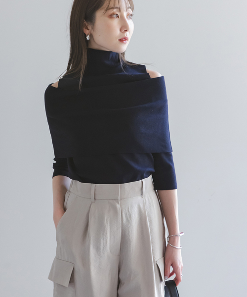 Noble（ノーブル）の「《追加》ハイネックオフショルニット（ニット
