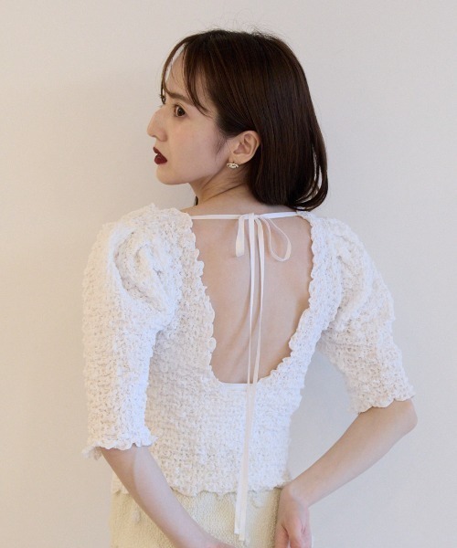 swell cotton puff sleeve tops（Tシャツ/カットソー）｜HONEY