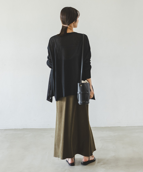 Noble（ノーブル）の「18G 2WAY シアーカーディガン（カーディガン/ボレロ・レディース・ライトグレー/ベージュ/ブラック・FREE）」の9枚目の写真