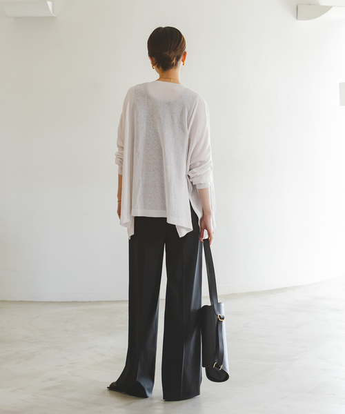 Noble（ノーブル）の「18G 2WAY シアーカーディガン（カーディガン/ボレロ・レディース・ライトグレー/ベージュ/ブラック・FREE）」の15枚目の写真