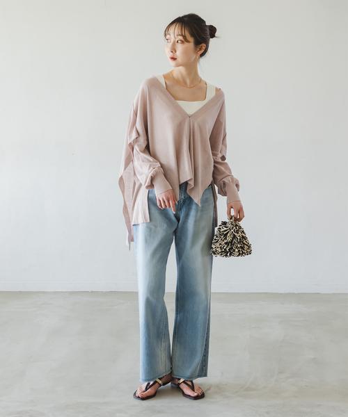 Noble（ノーブル）の「18G 2WAY シアーカーディガン（カーディガン/ボレロ・レディース・ライトグレー/ベージュ/ブラック・FREE）」の19枚目の写真