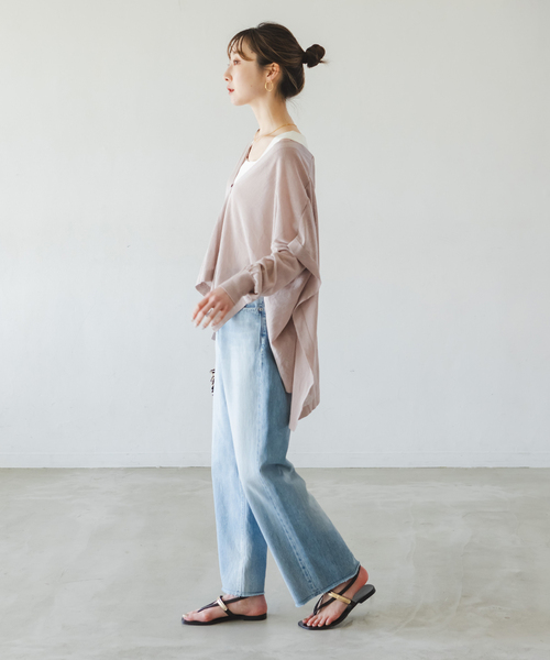 Noble（ノーブル）の「18G 2WAY シアーカーディガン（カーディガン/ボレロ・レディース・ライトグレー/ベージュ/ブラック・FREE）」の20枚目の写真