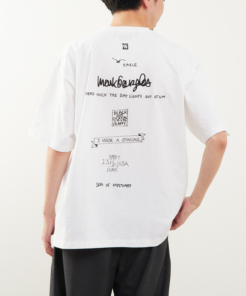 MEN'S MELROSE（メンズメルローズ）の「《別注》【MASTER FRAME/マスターフレーム】MARK GONZALES AWC | 胸ワンポイントプリントTシャツ（Tシャツ/カットソー・メンズ・ホワイト/ホワイト系その他/グリーン/チャコールグレー/ブラック/キナリ・1/4/2/3）」の2枚目の写真
