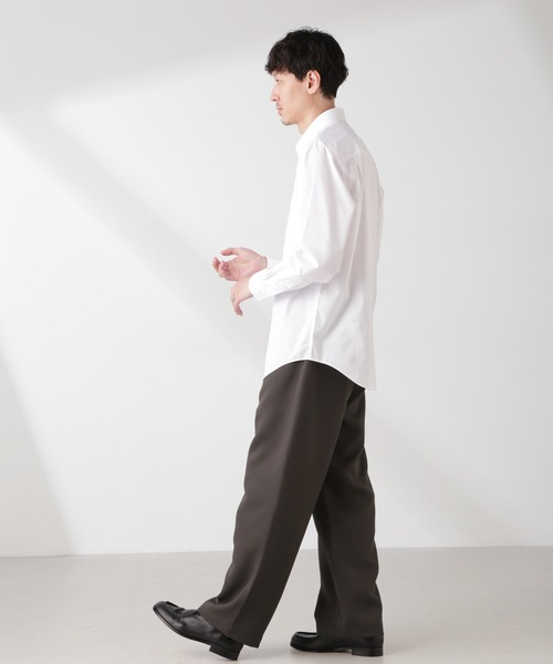 NANO universe(ナノユニバース)の「トリプルクロス バレルレッグパンツ(セットアップ可)(その他パンツ・メンズ・ブラック/チャコール・L/M/S)」の20枚目の写真
