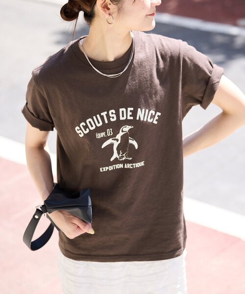 SLOBE IENA（スローブイエナ）の「ビンテージライクロゴTEE（Tシャツ/カットソー・レディース・アイボリー/ブラウン/レッド/イエロー・FREE）」の3枚目の写真