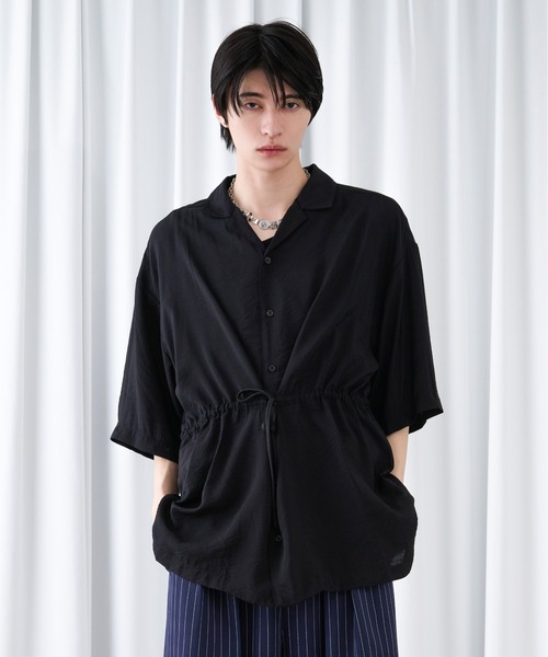 Ellno Loset（エルノロゼット）の「2wayスリーブドロストシアーシャツ（シャツ/ブラウス・メンズ・ブラック/オフホワイト・SMALL/MEDIUM/LARGE）」の13枚目の写真