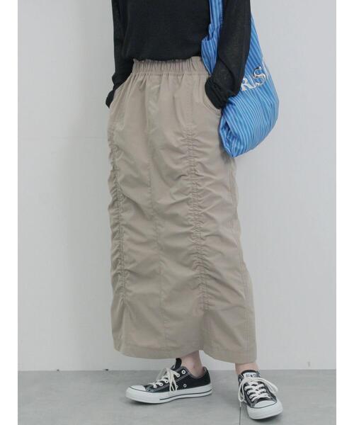 Samansa Mos2 blue（サマンサモスモスブルー）の「シャーリングスカート（スカート・レディース・シルバーグレー/ベージュ/チャコールグレー・F）」の5枚目の写真