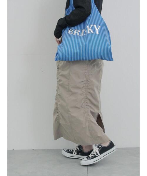 Samansa Mos2 blue（サマンサモスモスブルー）の「シャーリングスカート（スカート・レディース・シルバーグレー/ベージュ/チャコールグレー・F）」の9枚目の写真