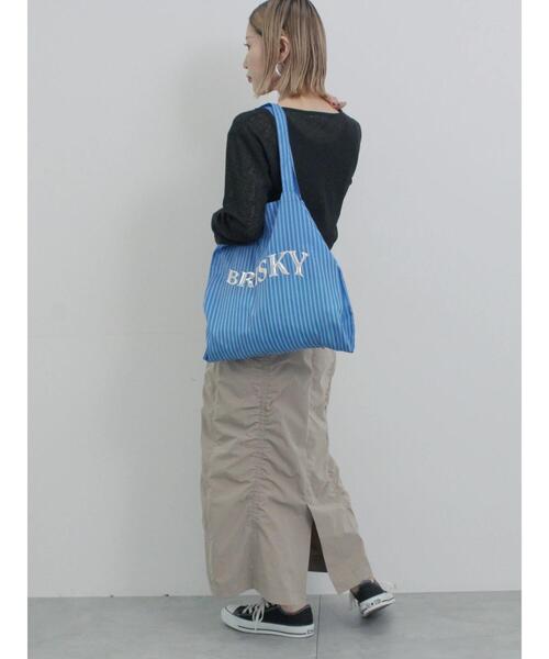 Samansa Mos2 blue（サマンサモスモスブルー）の「シャーリングスカート（スカート・レディース・シルバーグレー/ベージュ/チャコールグレー・F）」の10枚目の写真