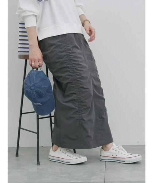 Samansa Mos2 blue（サマンサモスモスブルー）の「シャーリングスカート（スカート・レディース・シルバーグレー/ベージュ/チャコールグレー・F）」の11枚目の写真