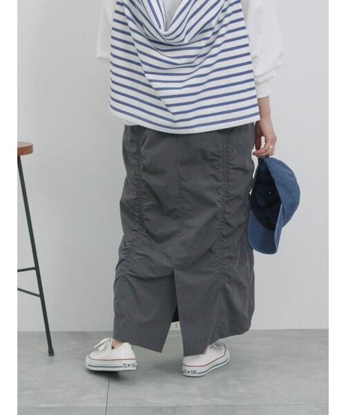 Samansa Mos2 blue（サマンサモスモスブルー）の「シャーリングスカート（スカート・レディース・シルバーグレー/ベージュ/チャコールグレー・F）」の14枚目の写真