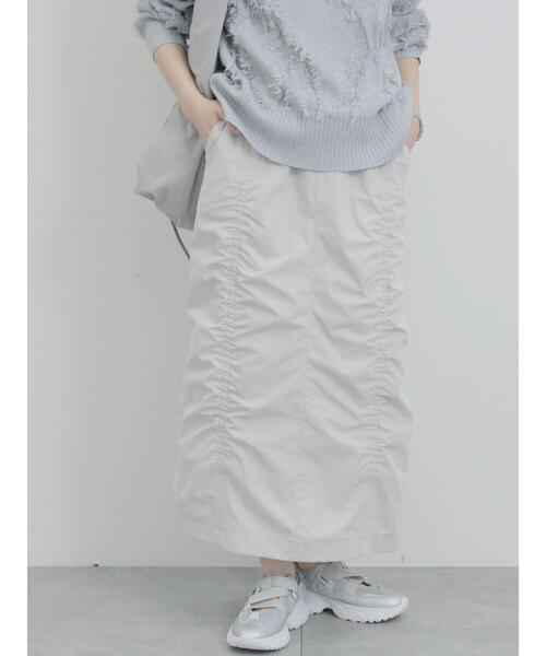 Samansa Mos2 blue（サマンサモスモスブルー）の「シャーリングスカート（スカート・レディース・シルバーグレー/ベージュ/チャコールグレー・F）」の18枚目の写真