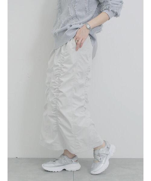 Samansa Mos2 blue（サマンサモスモスブルー）の「シャーリングスカート（スカート・レディース・シルバーグレー/ベージュ/チャコールグレー・F）」の21枚目の写真