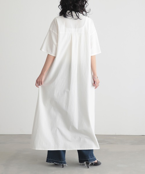 for/c（フォーシー）の「[低身長/高身長向けサイズ有]ダブルポケットシャツワンピース【オーガニックコットン】（シャツワンピース・レディース・ブラック/カーキ/ホワイト・M/L/PM/TM）」の14枚目の写真