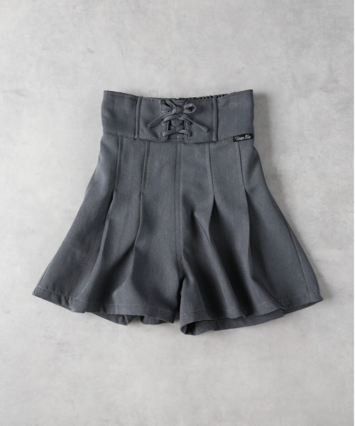 Right-on（ライトオン）の「【VIVIAN BLUE】レースアップキュロット（その他パンツ・キッズ・ベージュ/ダークグレー・130/140/160/150）」の2枚目の写真