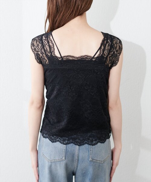 natural couture（ナチュラルクチュール）の「前後２ＷＡＹ総レースインナー（キャミソール・レディース・ピンクベージュ/ブラック/オフホワイト/グレイッシュベージュ・FREE）」の19枚目の写真