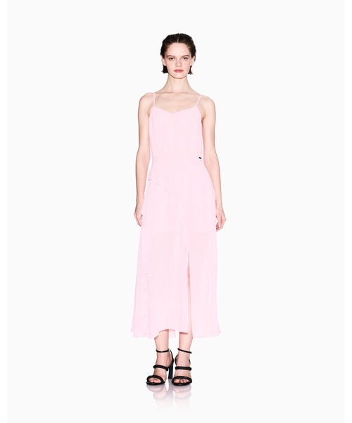 ARMANI EXCHANGE（アルマーニエクスチェンジ）の「【A|X アルマーニ エクスチェンジ】フリルディテール ミディレングス  スリーブレスワンピース（ワンピース・レディース・ベビーピンク/ブラック・0/2/4）」の2枚目の写真